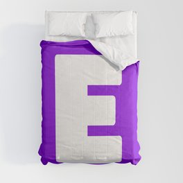 E (White & Violet Letter) Comforter