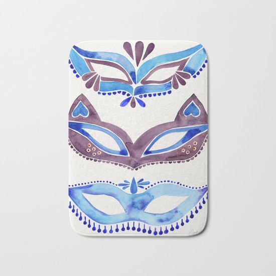 Masquerade Mask Trio – Navy & Grey Palette Bath Mat