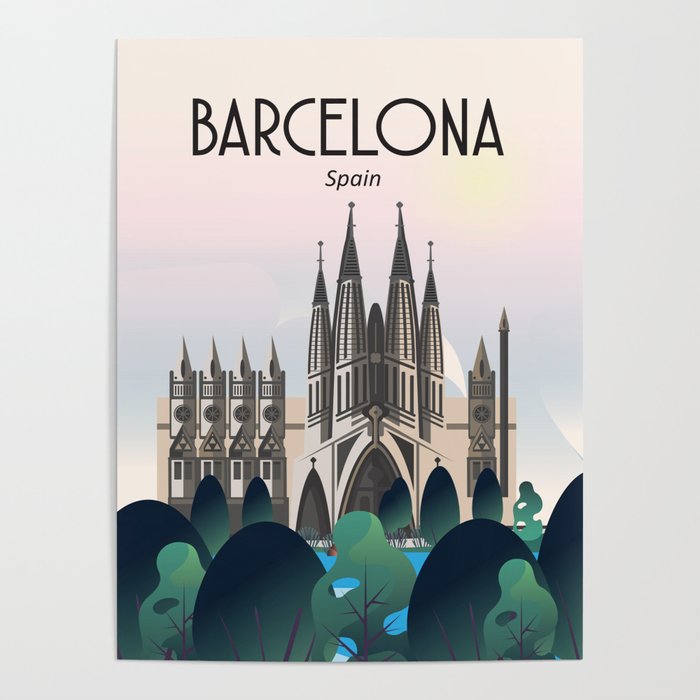 Barcelona la sagrada familia Poster
