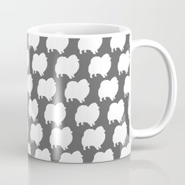 White Pomeranian Silhouette Coffee Mug