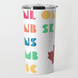 All 13 Canada Provinces and Territories with Maple Travel Mug