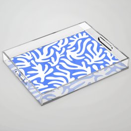 Santorini Summer / Modern Shapes on Azure Blue Acrylic Tray