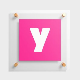 y (White & Dark Pink Letter) Floating Acrylic Print