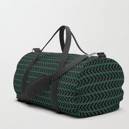 Black arrows pattern on pine green background Duffle Bag
