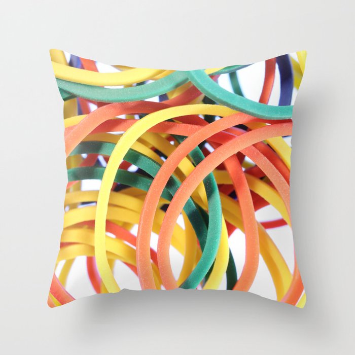 Many Colored Scattered Stationery Rubbers Throw Pillow