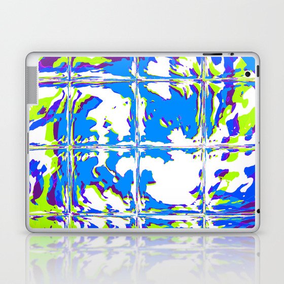 Blue Rave Glitch Tiles Laptop & iPad Skin