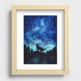 Wolf Galaxy Recessed Framed Print