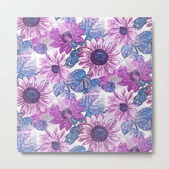 Dusty Pink Flowers Metal Print