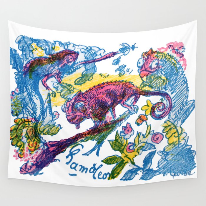 Oskar Laske - Chameleon Wall Tapestry