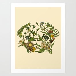Botanical Pug Art Print