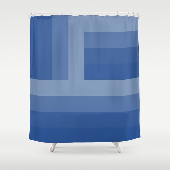 Four Shades of Classic Blue Pattern Shower Curtain