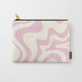 Retro Liquid Swirl Abstract Pattern Pastel Pink Cream Carry-All Pouch