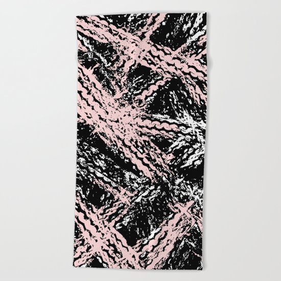 Desert Tracks Pink Beach Towel