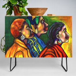 African American masterpiece 'The Lives of Black Folk' female portrait still life painting Credenza