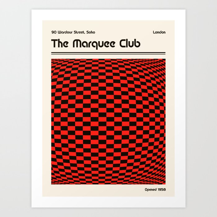 Marquee Club Illustration | Minimalist Art Print | Gig Music Venue Poster Art Print