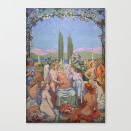 L'Histoire de Psyché; Paris, France mural landscape painting by Maurice Denis  Canvas Print