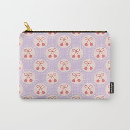 Cherries - Ditsy Retro Dotty in Lavender Carry-All Pouch