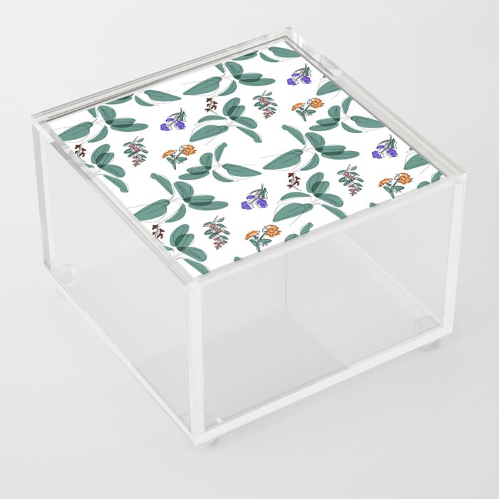 Floral Pattern Acrylic Box