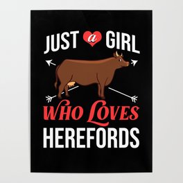 Hereford Cow Cattle Bull Beef Farm Poster