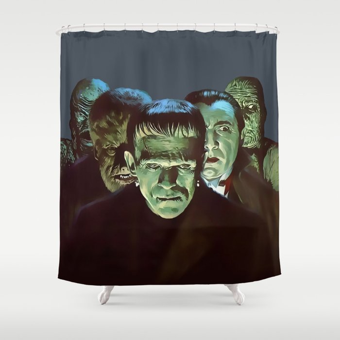 Famous Monsters Gang Shower Curtain By Sashalexandrekeen Society6
