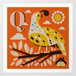 Q is for Quail Art Print