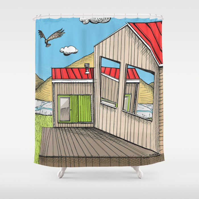 Skewed by Debbie Porter - Designs of an Eclectique Heart Shower Curtain