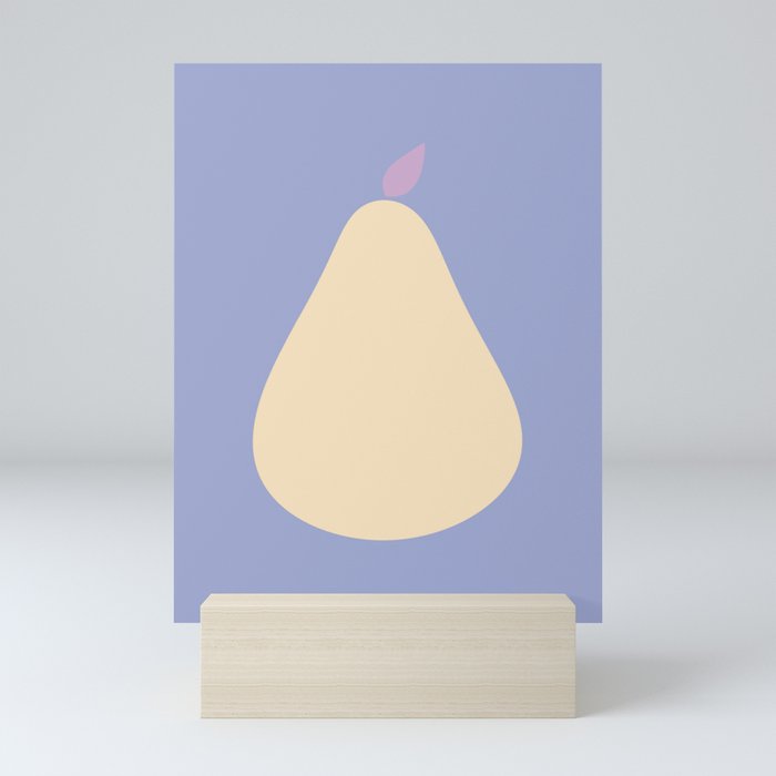 Minimal Pear Fruit - Purple Mini Art Print