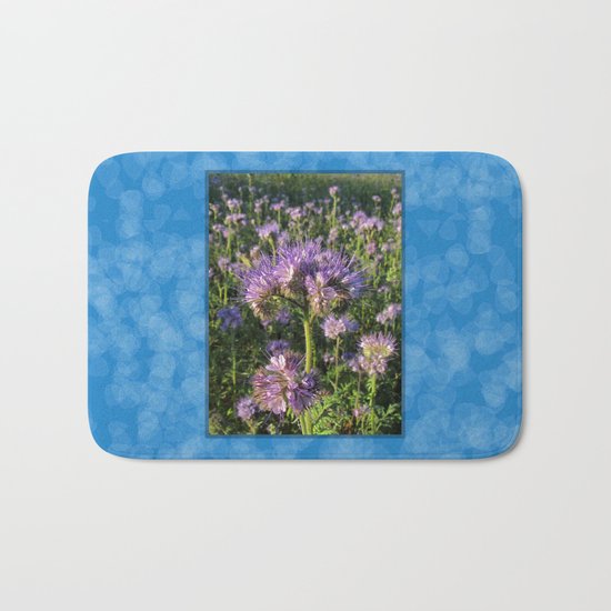 Blue flowers Bath Mat