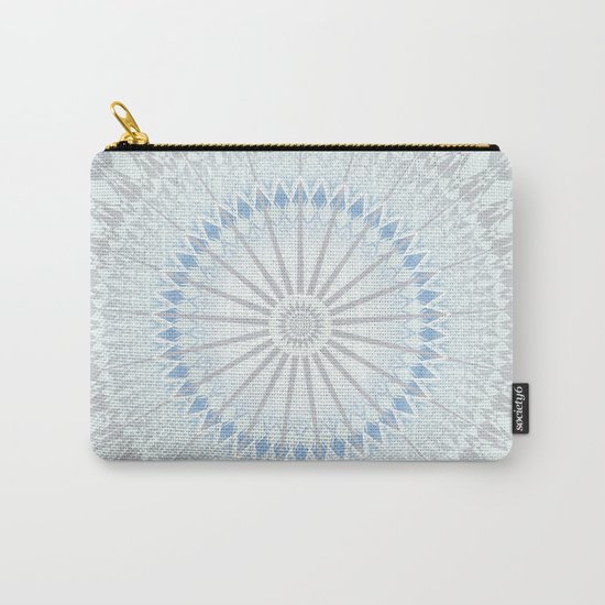 Pale Blue Taupe Mandala Carry-All Pouch