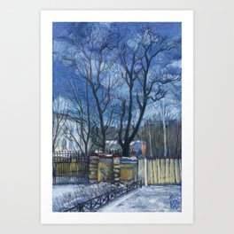 Last Days of Winter, Pastel Painting Landscape Modern Impressionism Art Print