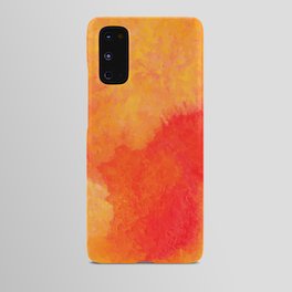 Orange watercolor paint vector background Android Case