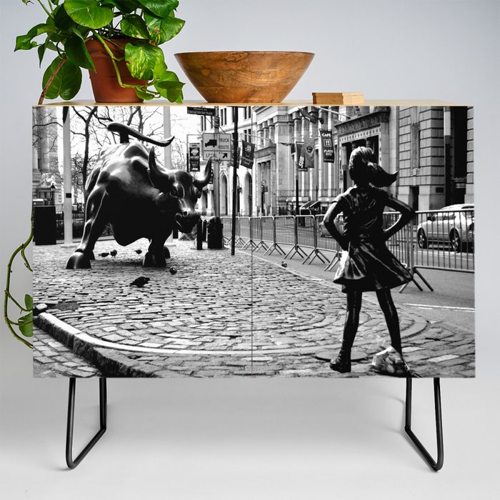 Fearless Girl and the Charging Bull Credenza