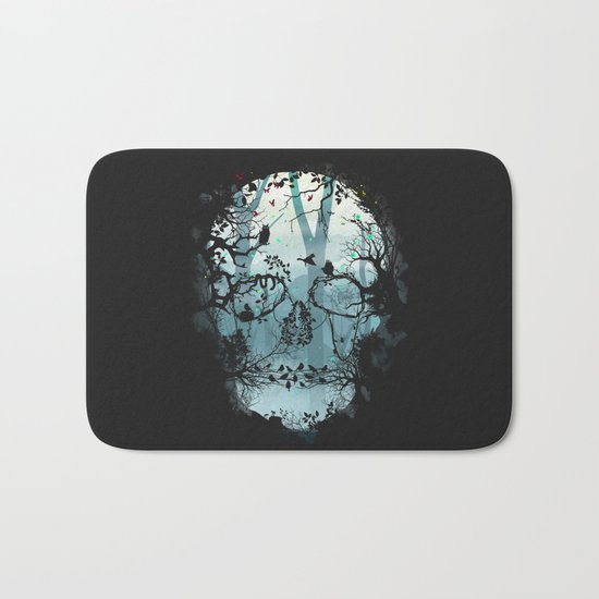 Dark Forest Skull Bath Mat