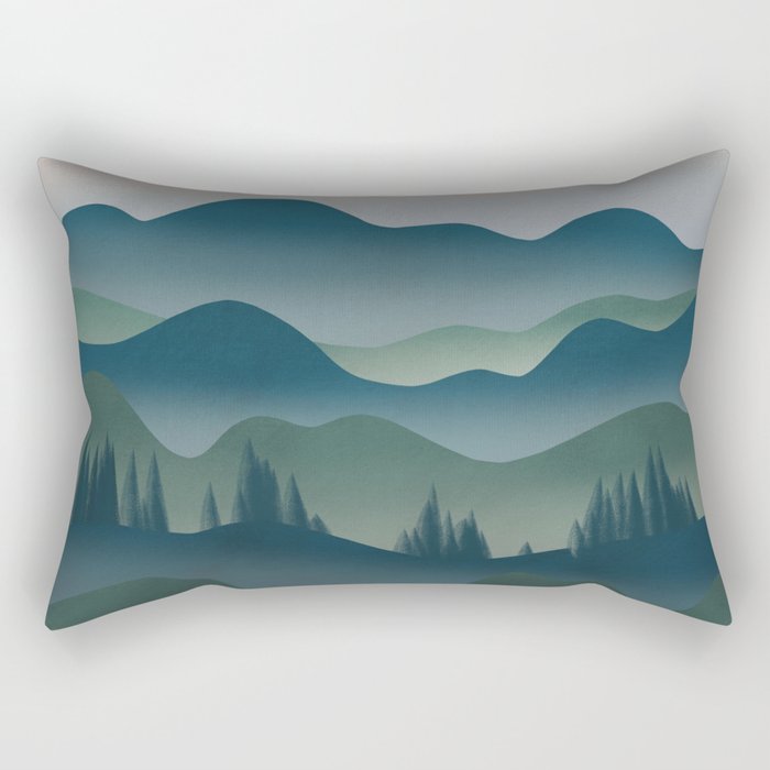 Mountain range at dusk Rectangular Pillow