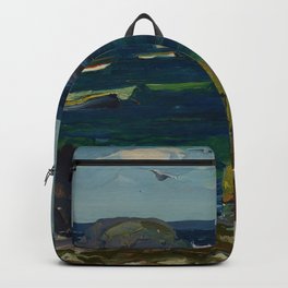 George Wesley Bellows "The Harbor, Monhegan Coast, Maine" Backpack | Monhegancoast, Maine, Harbor, Coast, Bellows, Seascape, Painting, Georgebellows, Waves, Realism 