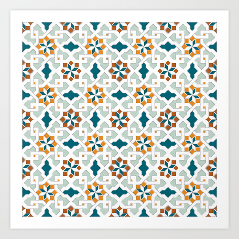 Geometric Pattern Oriental Style Nature Color Set Traditional Oriental Style Nature Color Set