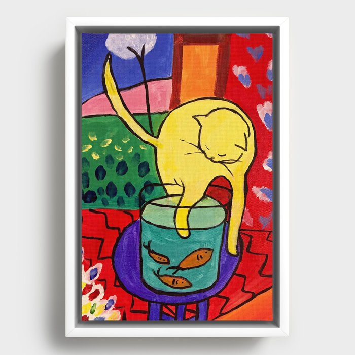 Cat with Red Fish- Henri Matisse Framed Canvas