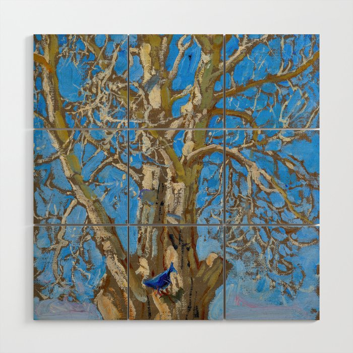 Akseli Gallen-Kallela - Crack Willow and Blue Bird Wood Wall Art