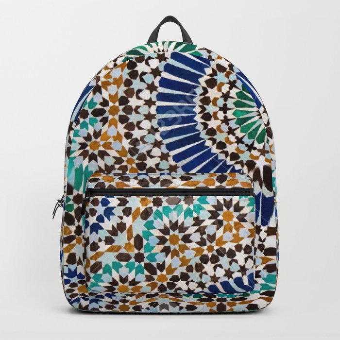 blue & gold moroccan tile Backpack