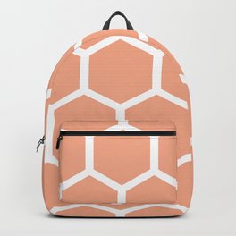 Honeycomb pattern - dusty pink Backpack | Geometric, Structure, Modern, Hexagon, Dustypink, Abstract, Illustration, Honey, Pink, Graphicdesign 