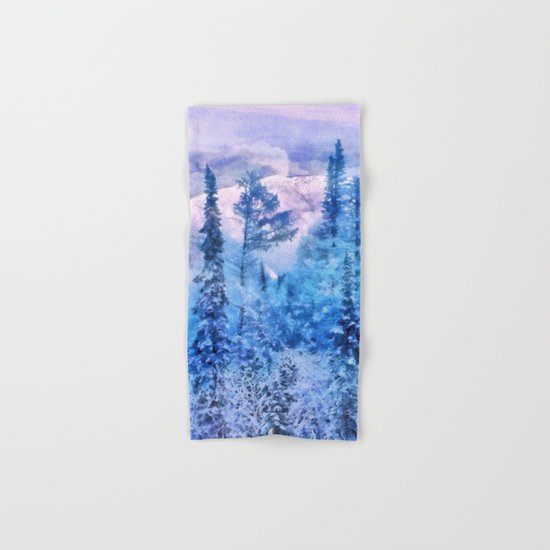 Winter forest in mountains Hand & Bath Towel