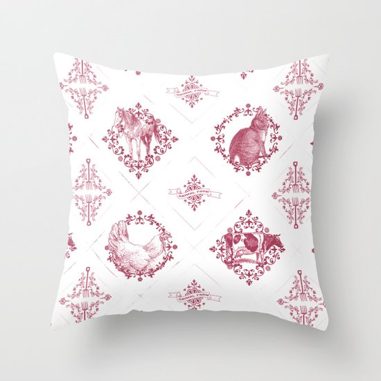 Animal farm II Throw Pillow