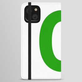 Letter O (Green & White) iPhone Wallet Case