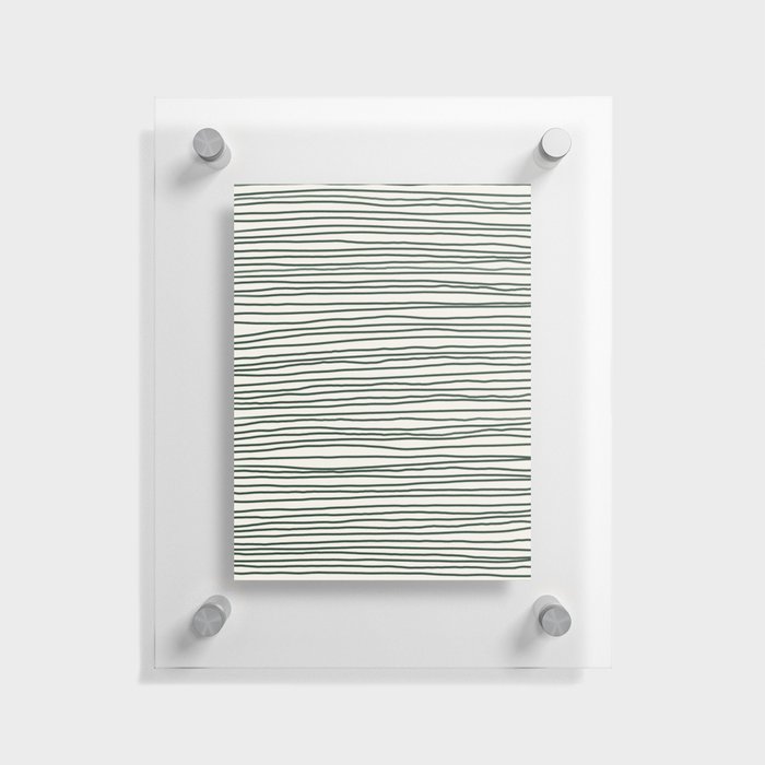 Earthy Green Lines Floating Acrylic Print