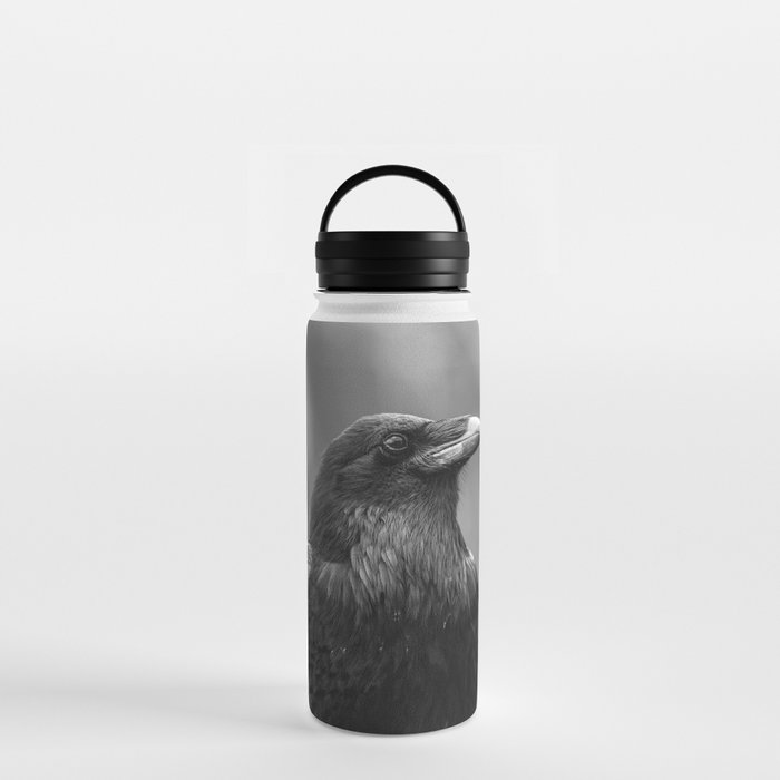 Raven bw Water Bottle