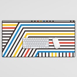 Mondrian Color Dazzle Stripes Pattern Desk Mat