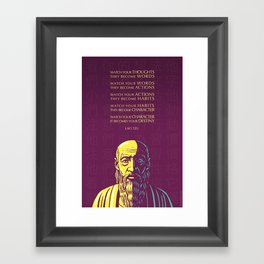 Lao Tzu Inspirational Quote: Watch your thoughts Framed Art Print