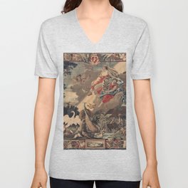 Antique 17th Century 'Air' English Landscape Tapestry V Neck T Shirt