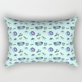 Space Boy in Mint Aqua Rectangular Pillow