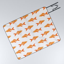 Orange Goldfish Watercolor Picnic Blanket